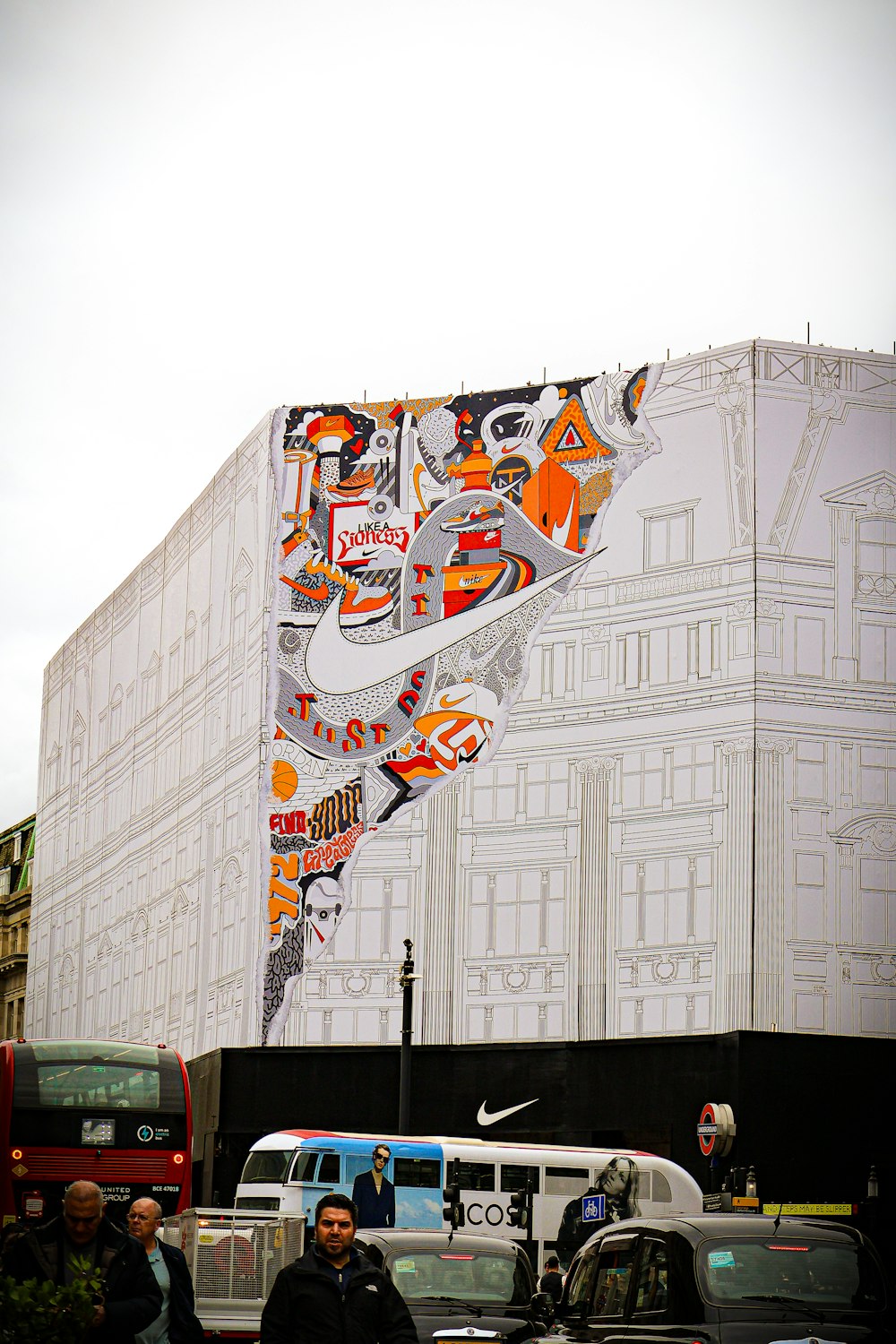 a large mural on the side of a building