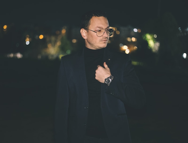 Sophisticated man in dark setting
