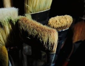 a close up of a bunch of brushes