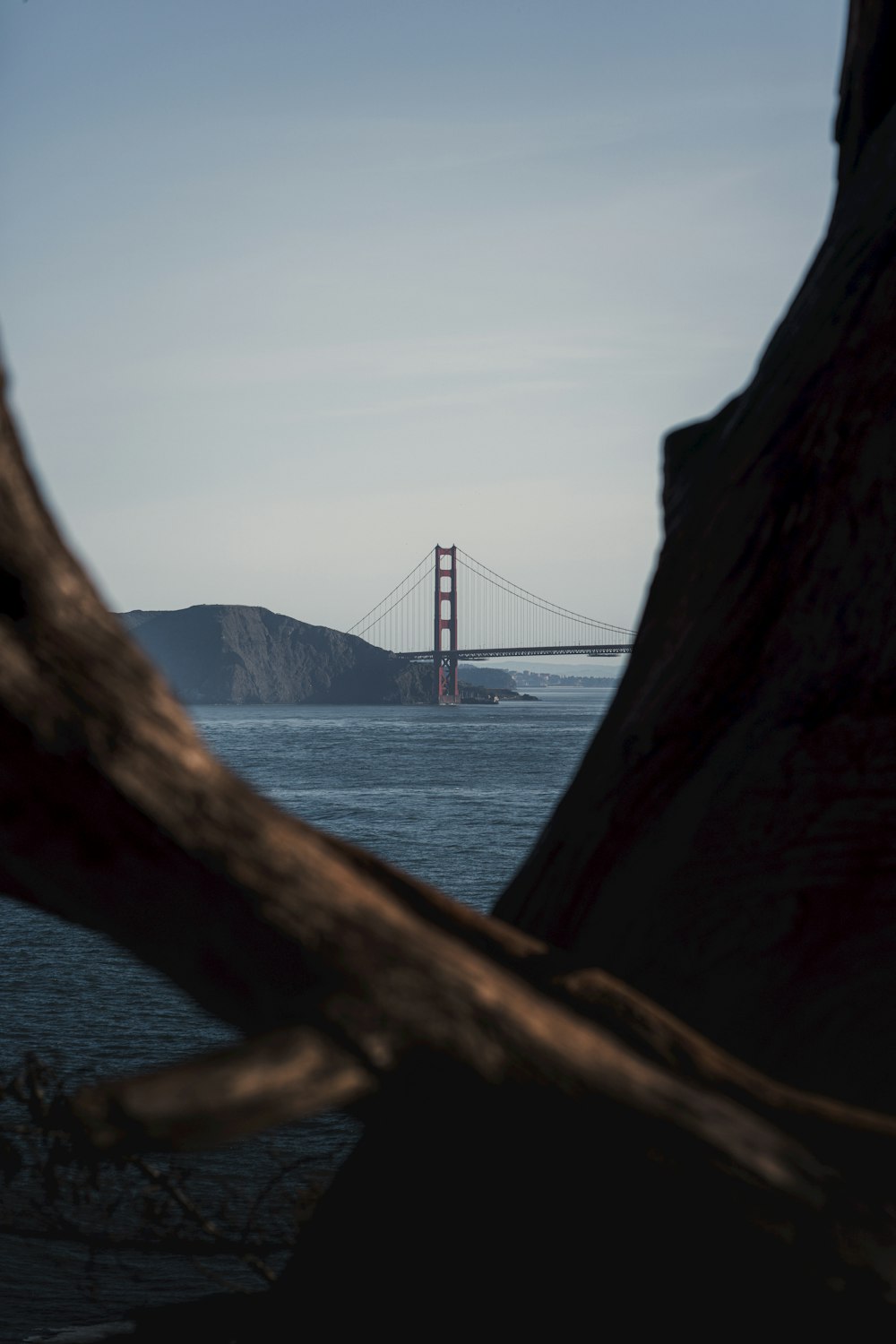 a view of the golden gate bridge from across the bay