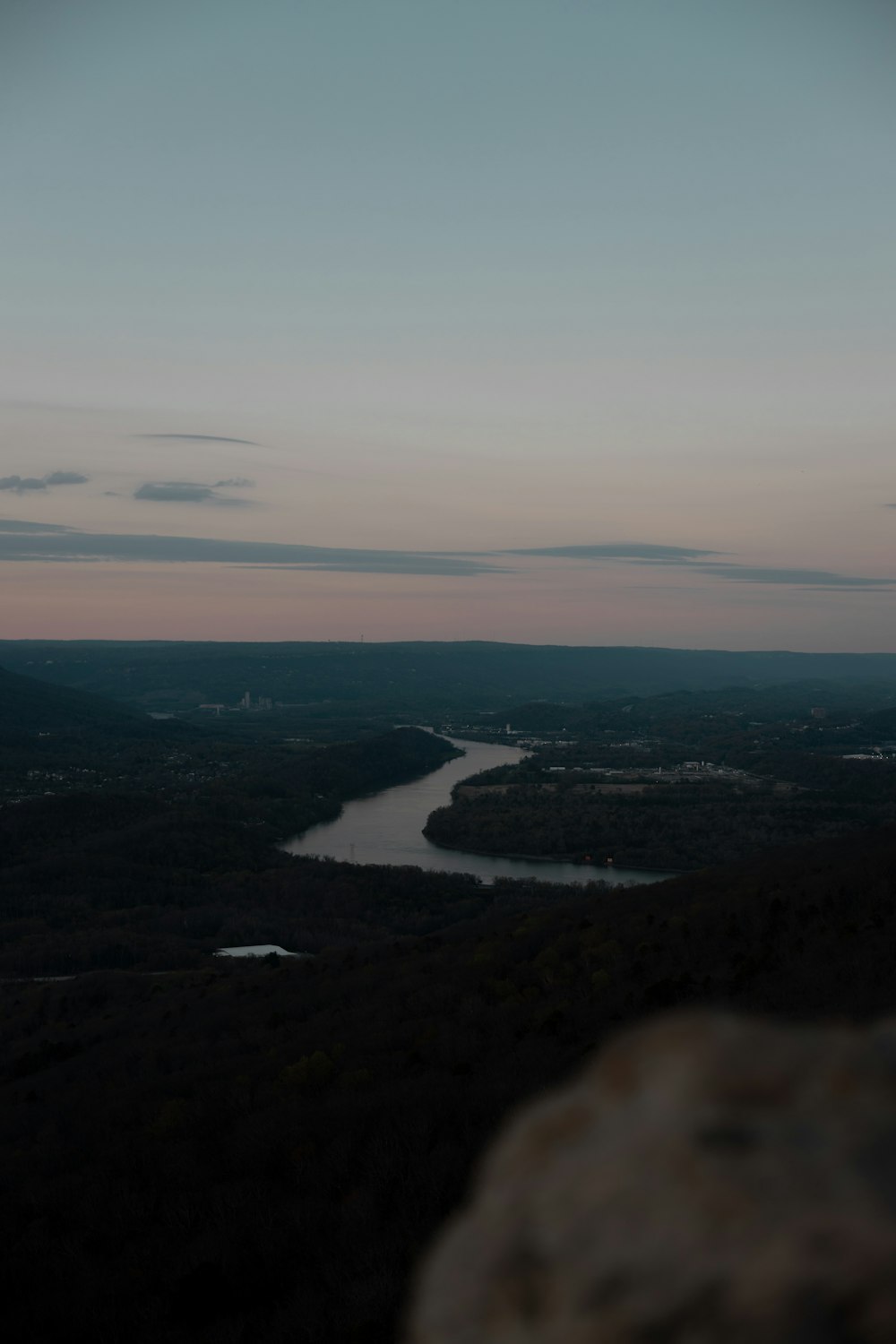 a view of a river from a high point of view