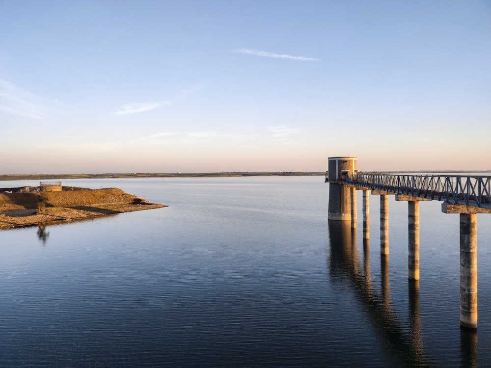 a bridge over a large body of water