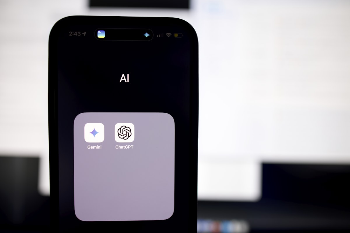 Close up of a cell phone with AI interface — mobile AI app