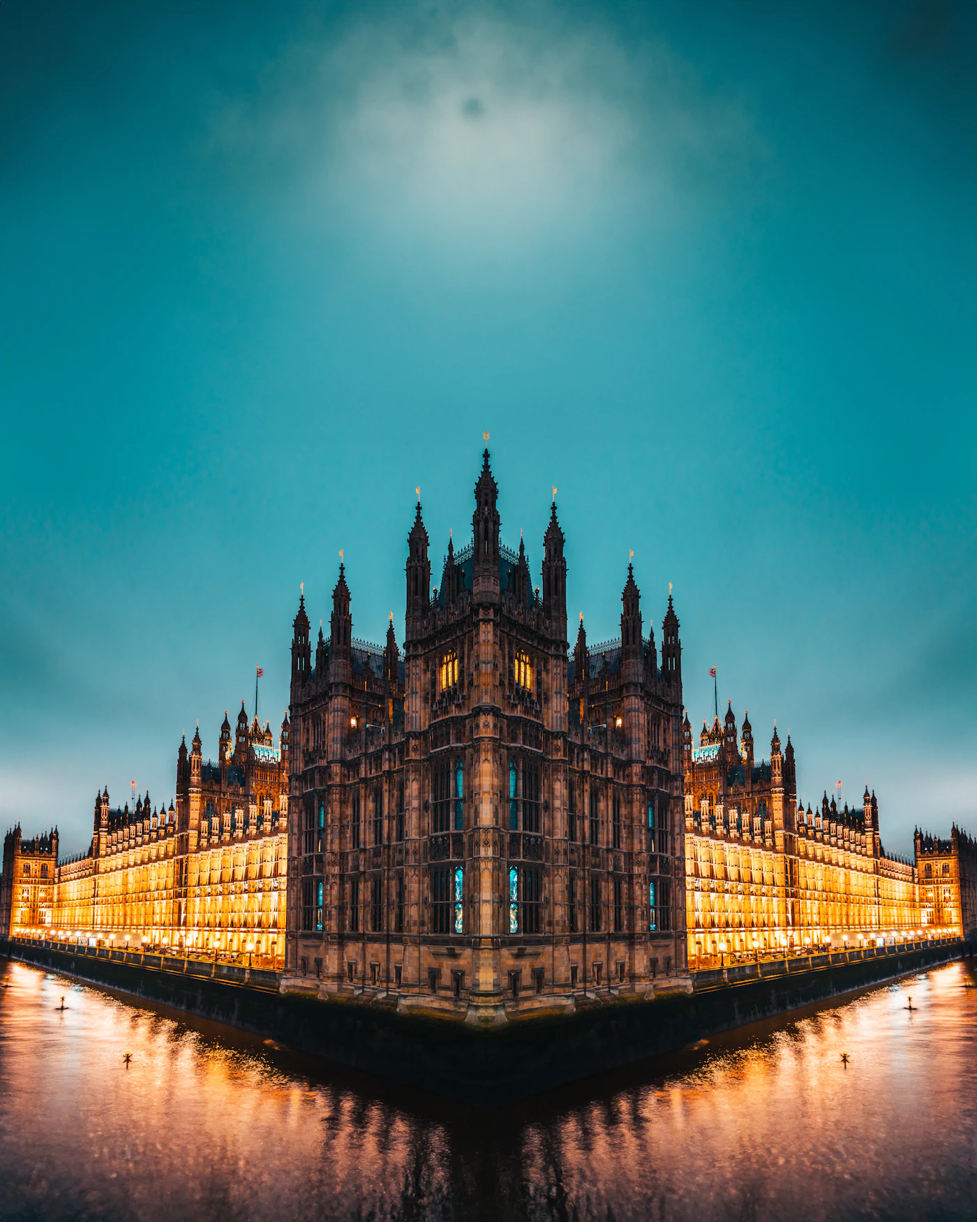 The Houses of Parliament at dusk