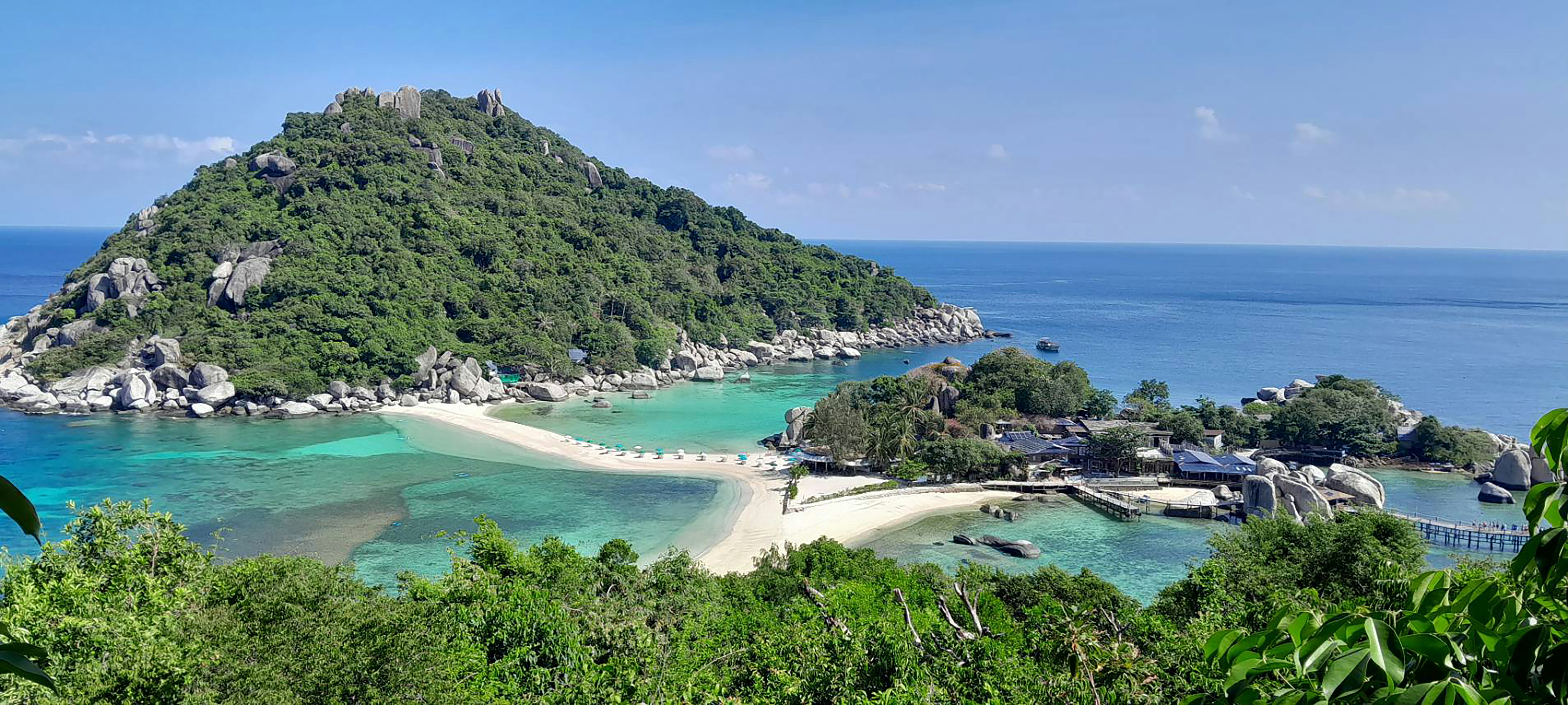 an island in the middle of a body of water