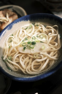 a bowl of ramen with noodles and green onions