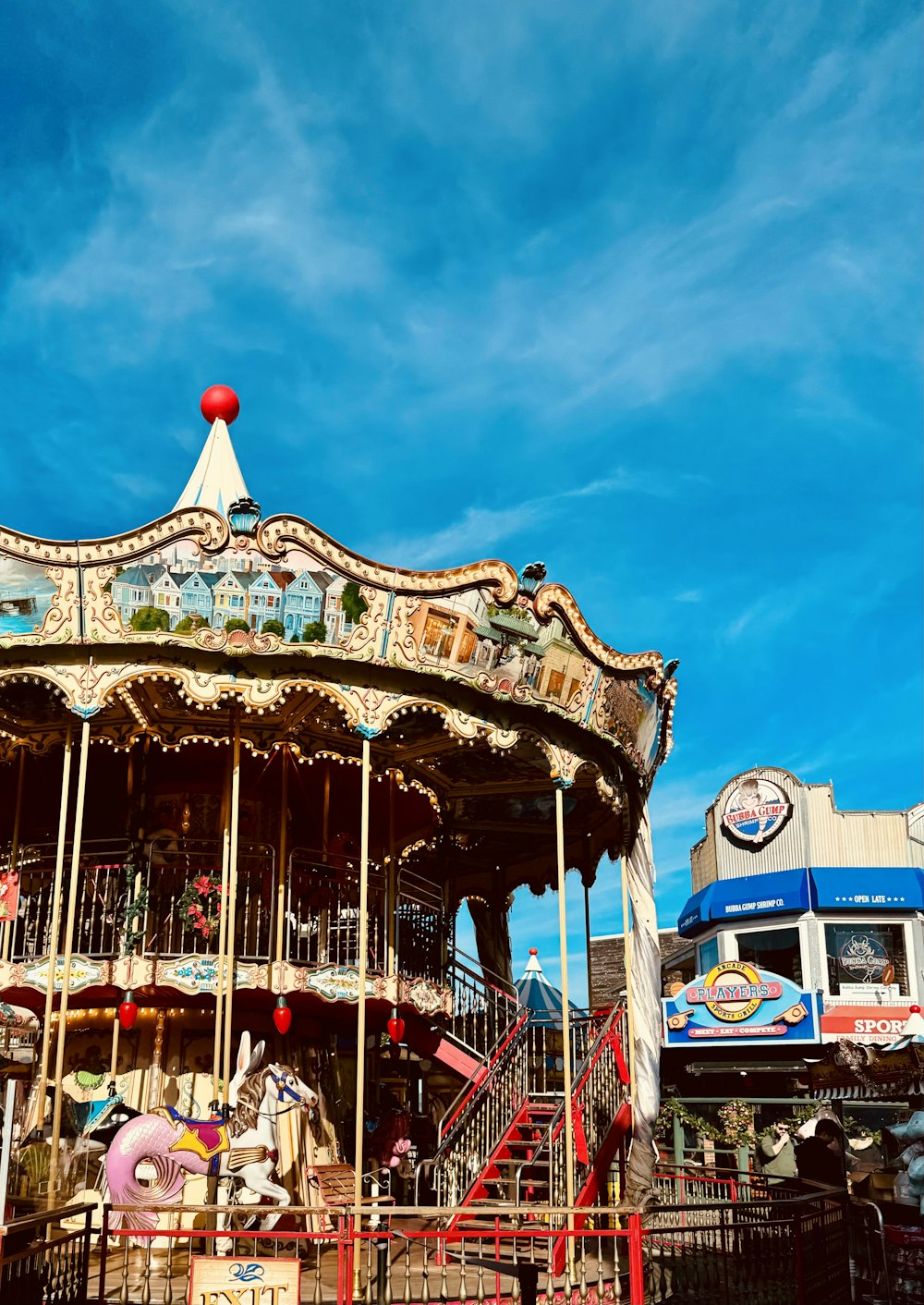 a merry go round in the middle of a park