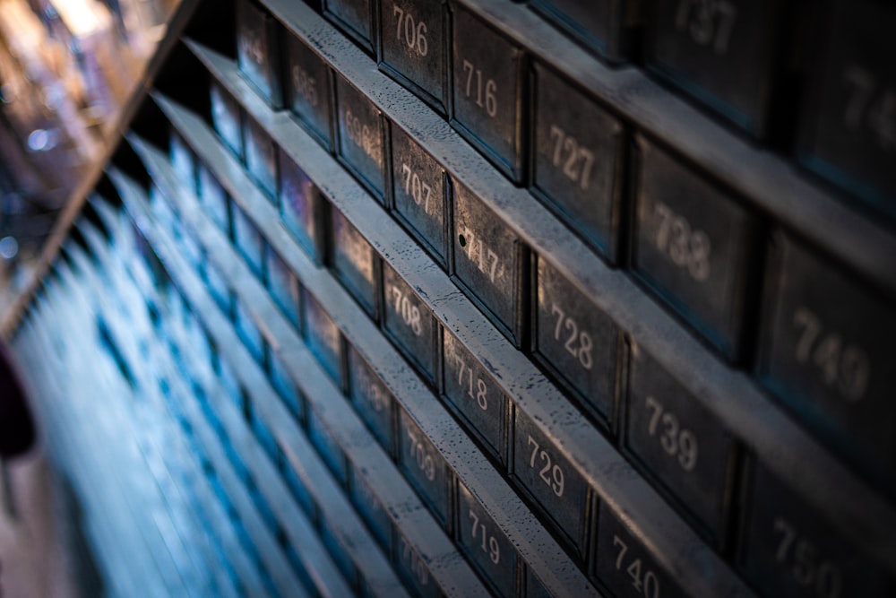 a close up of a wall with numbers on it