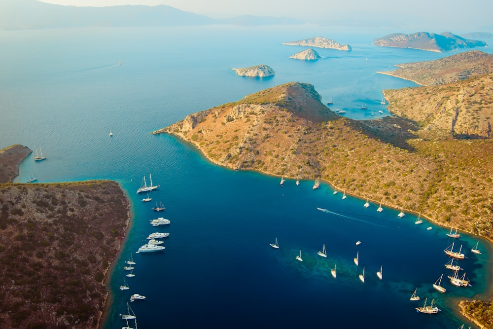 a large body of water filled with lots of boats