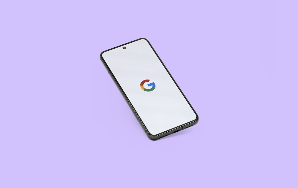 a smartphone with the google logo on it