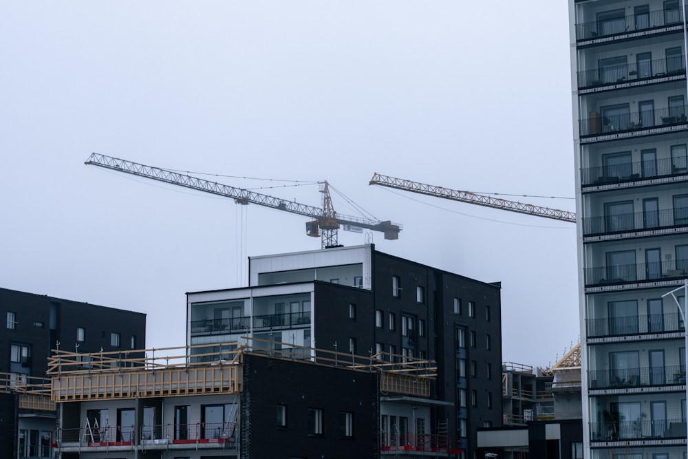 a building with a crane on top of it