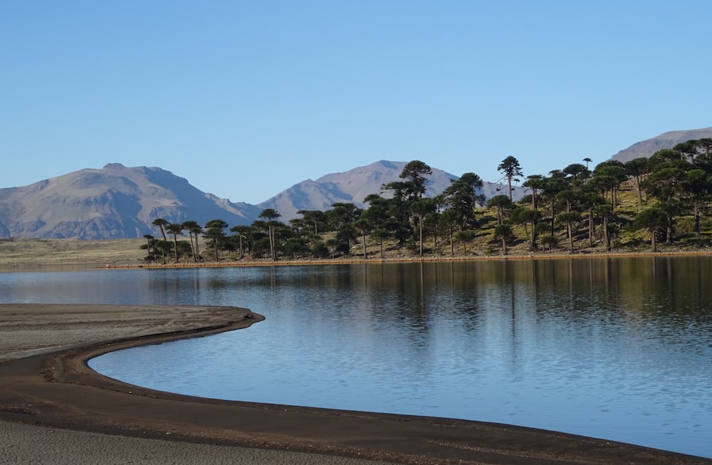 a large body of water surrounded by mountains