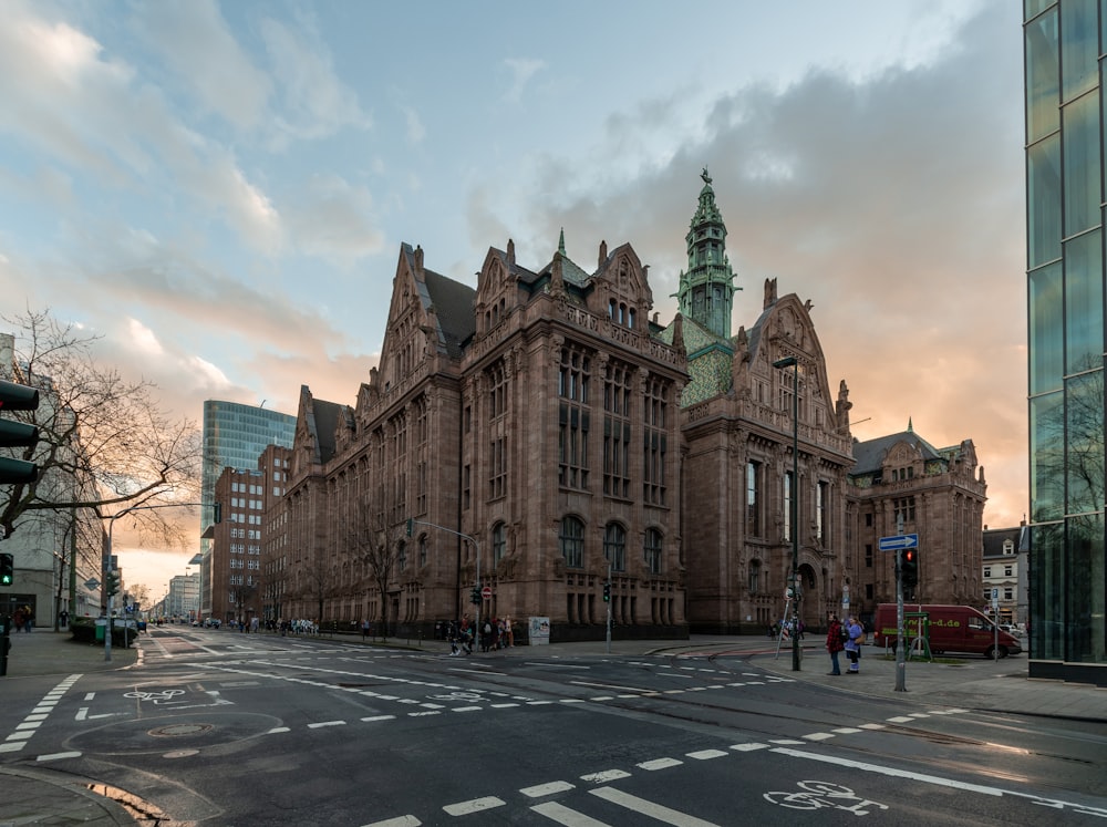 a large building with a clock tower on top of it