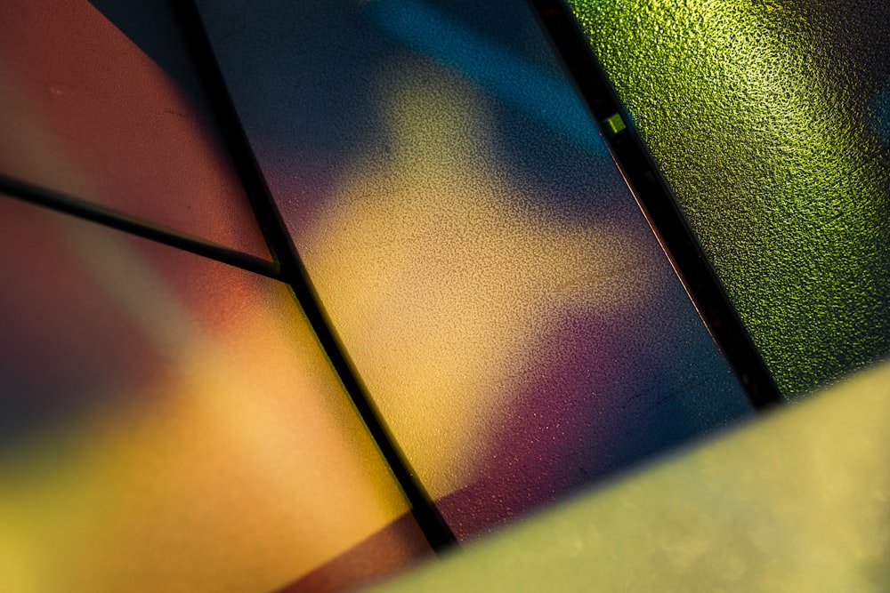 a close up of a multicolored umbrella