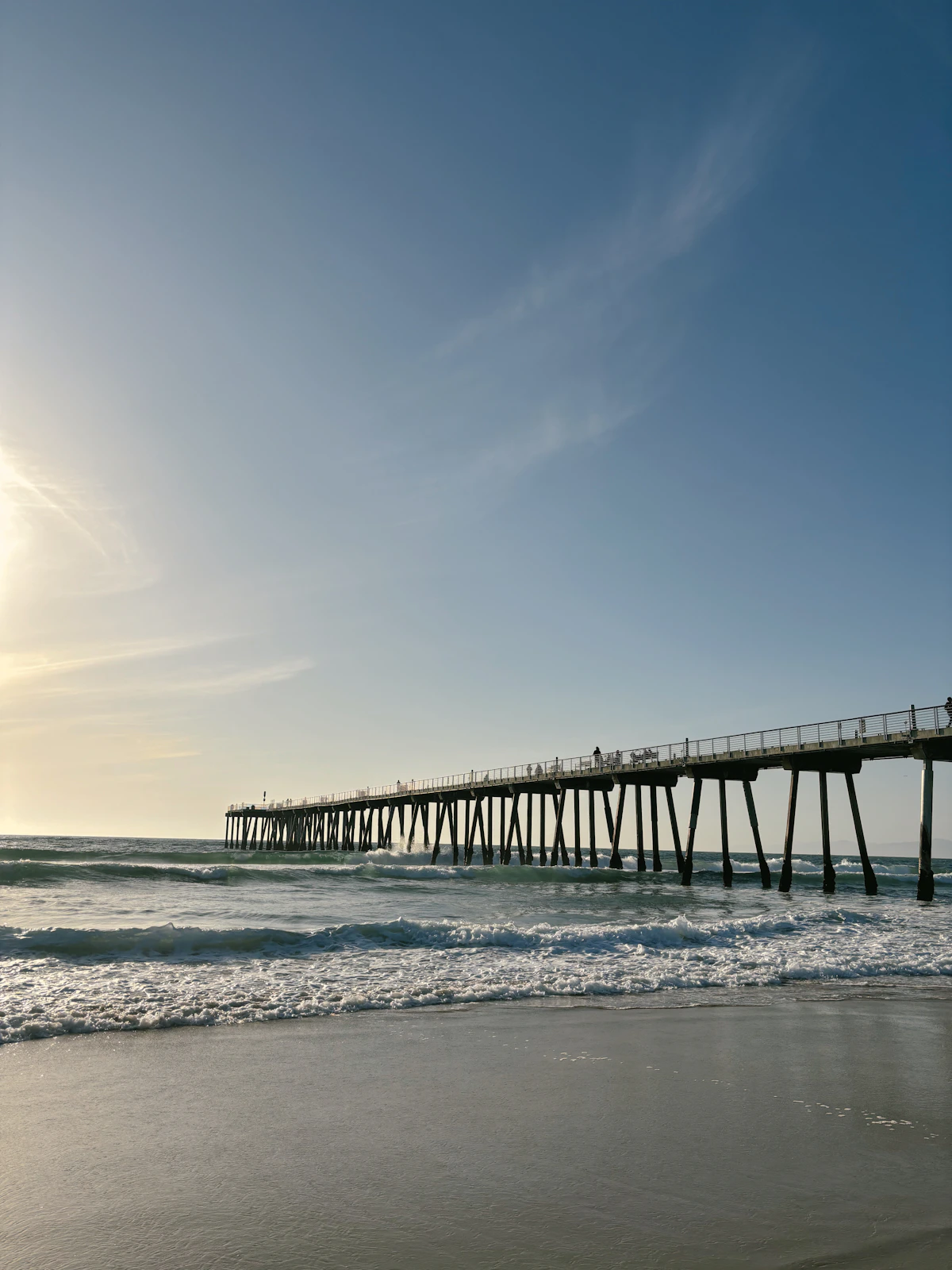 The Hermosa Beach Pier extending into the Pacific