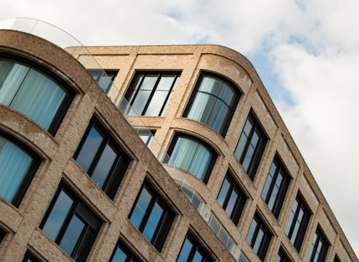 a tall building with lots of windows on top of it