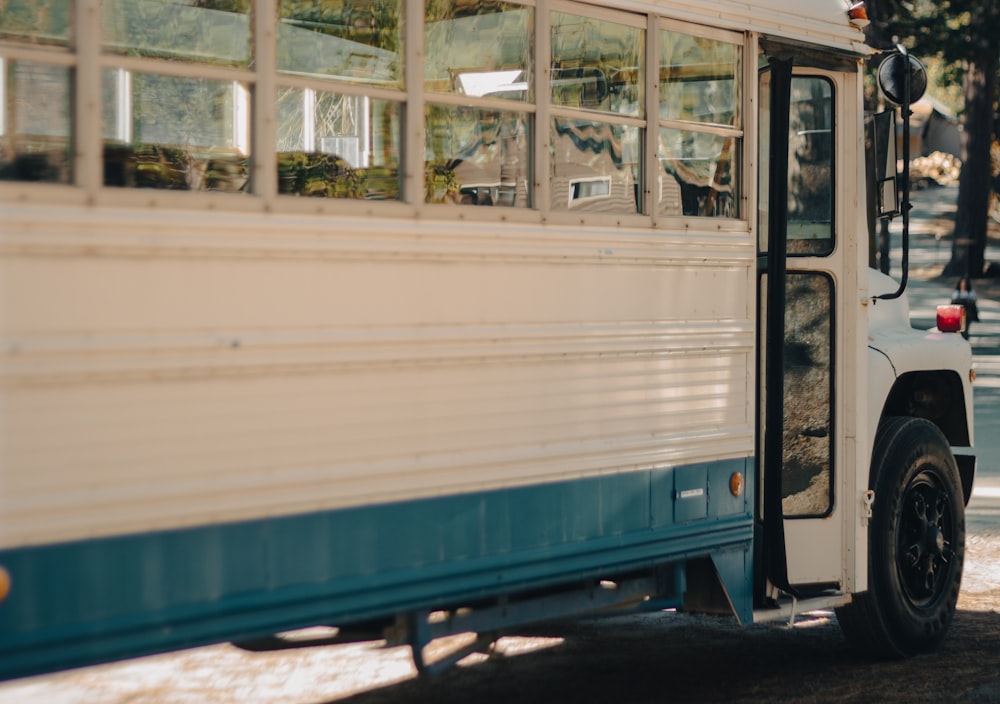 a school bus parked on the side of the road