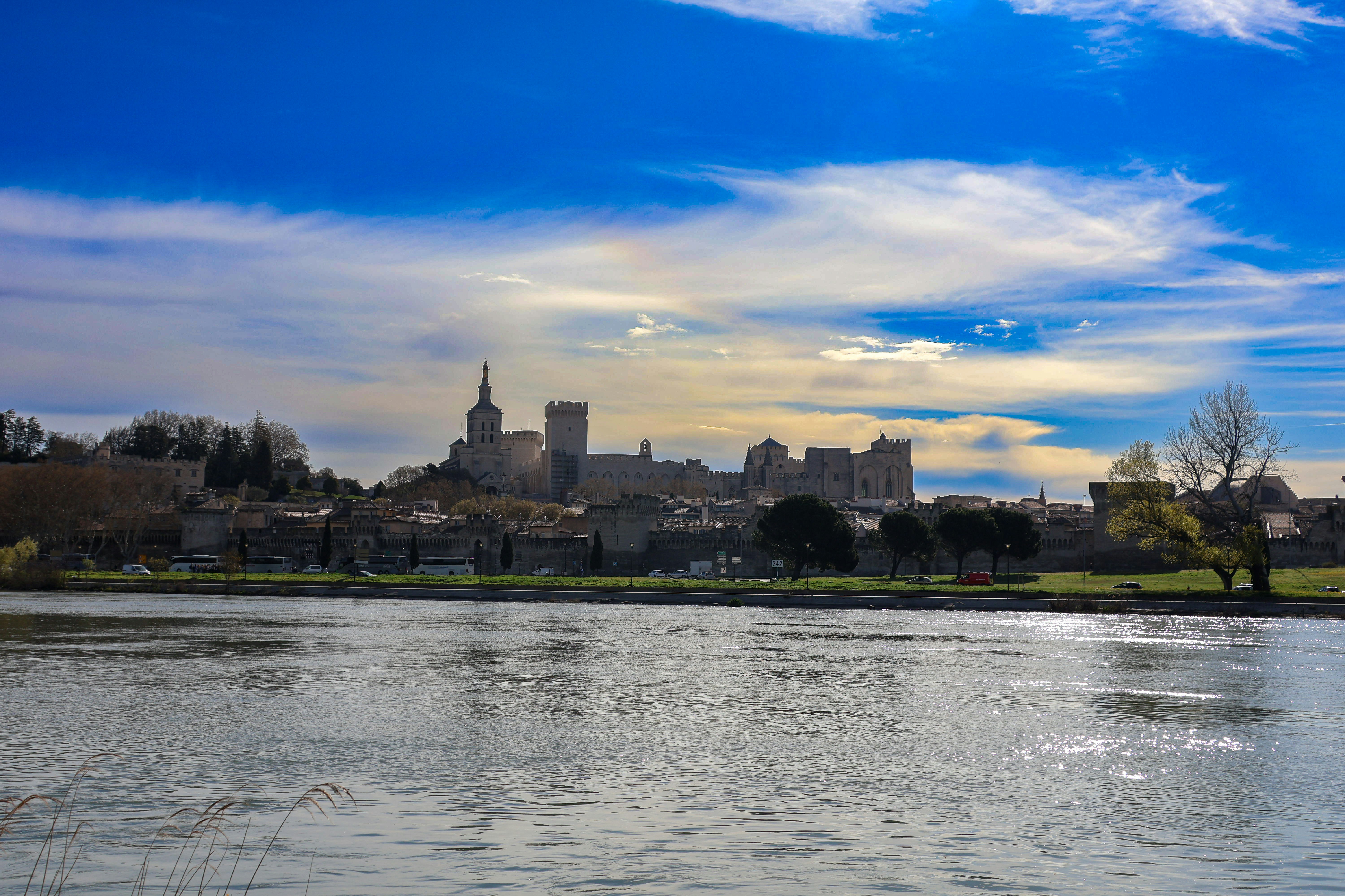 Palais des Papes in Avignon with the Rhône River France