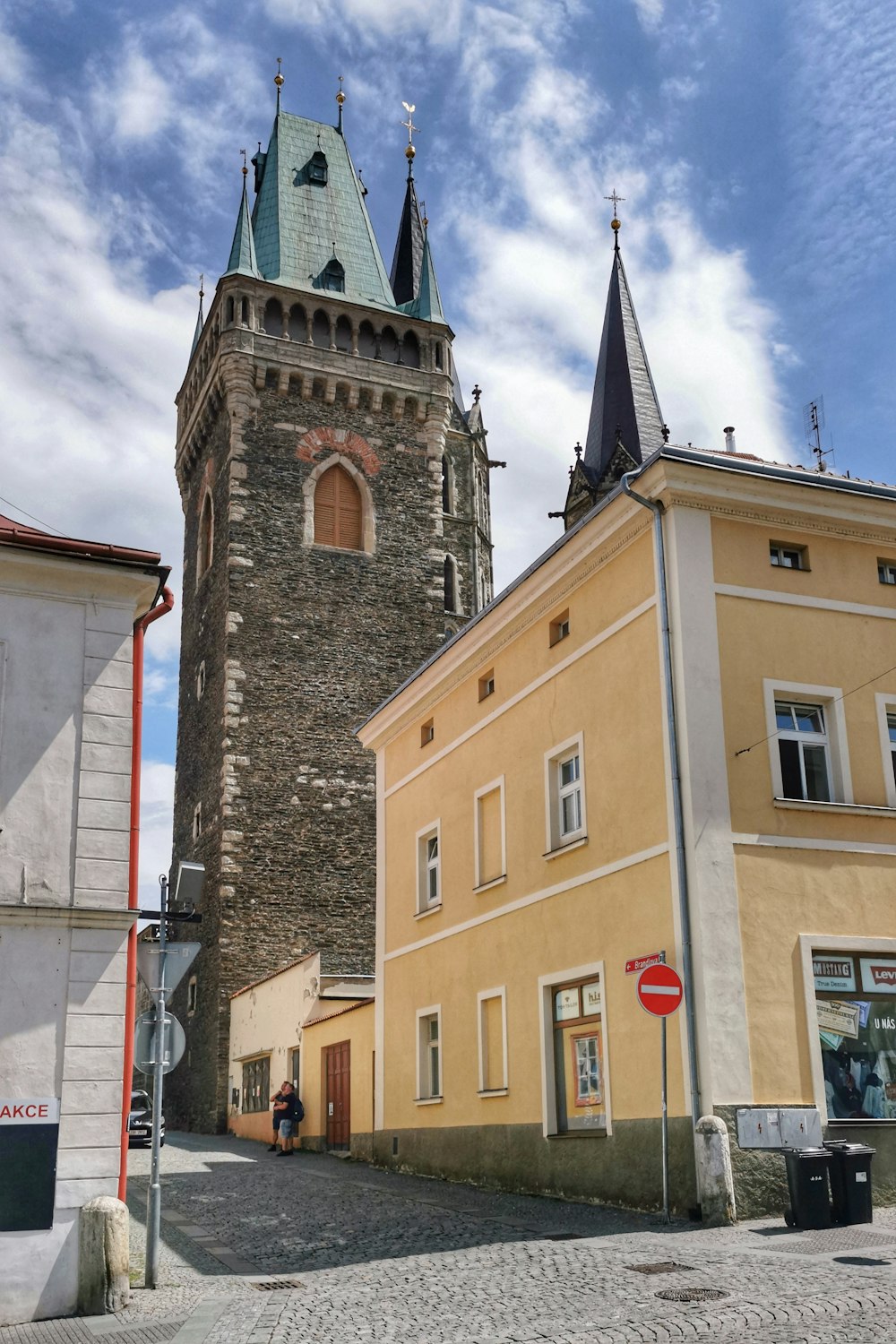 a tall tower with a clock on top of it