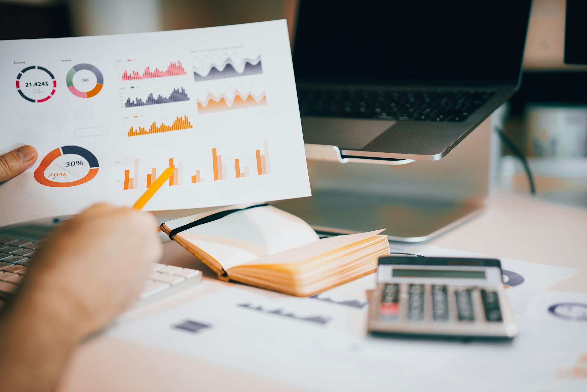 Financial data on a screen