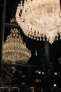 a large chandelier hanging from the ceiling of a building