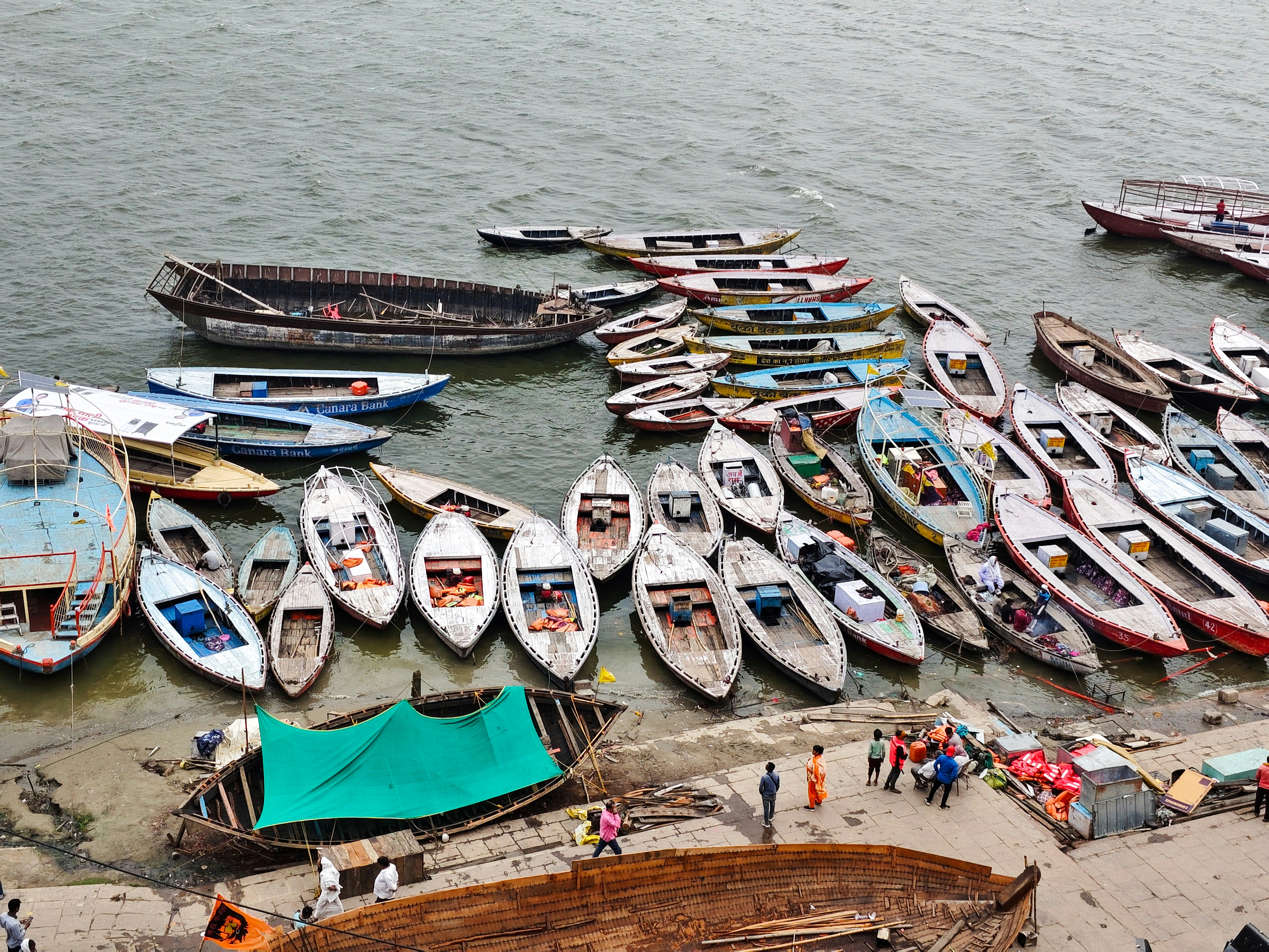 Boats on the Ganges at Varanasi