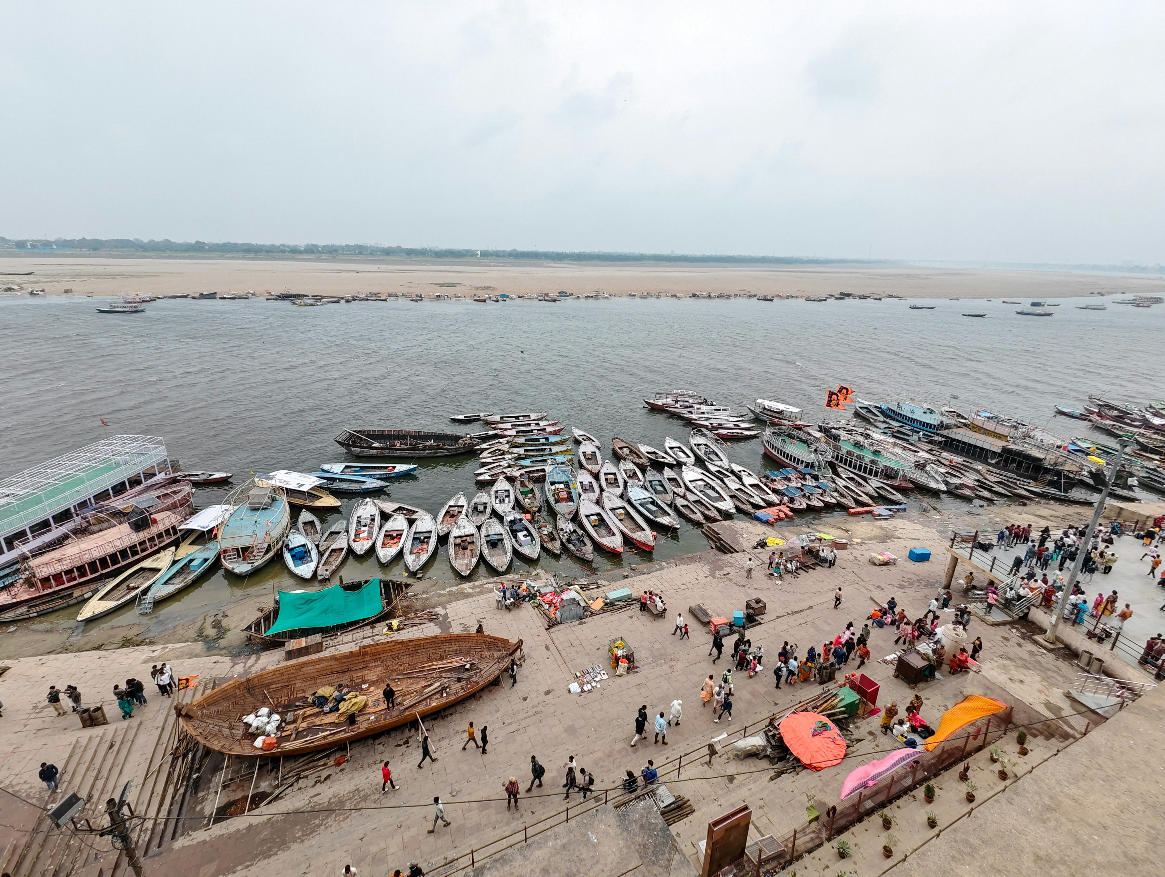 Boats in the water at Varanasi