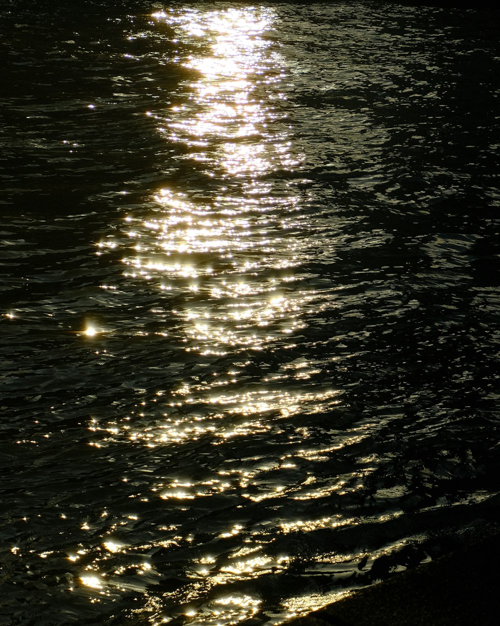 a body of water with a boat in the distance