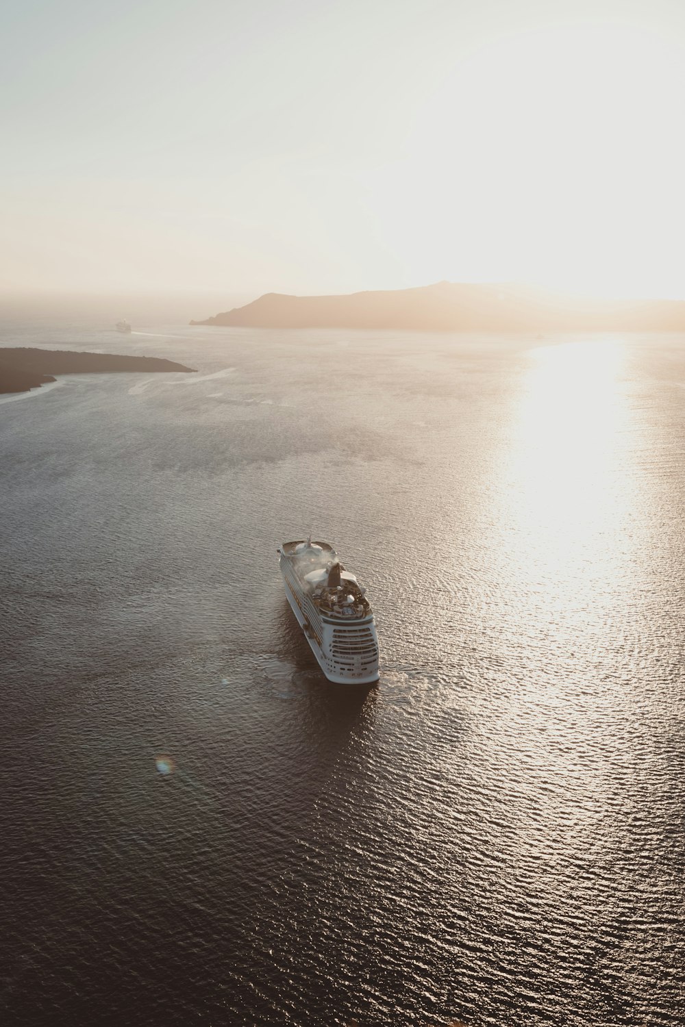 a cruise ship sailing in the middle of the ocean