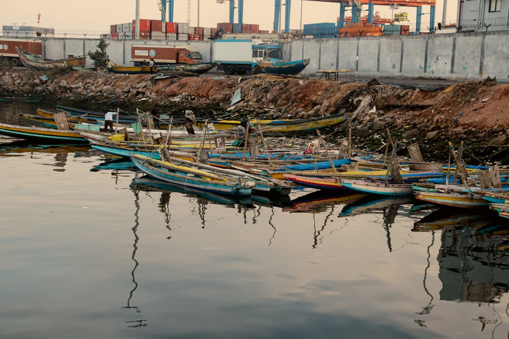 a bunch of boats that are sitting in the water