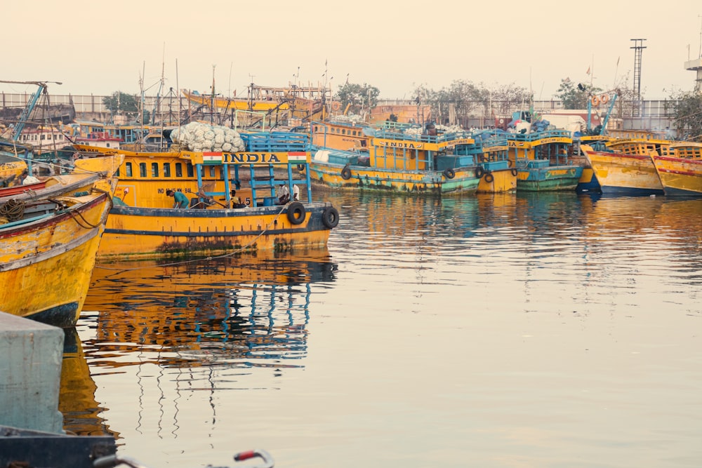 a bunch of boats that are sitting in the water