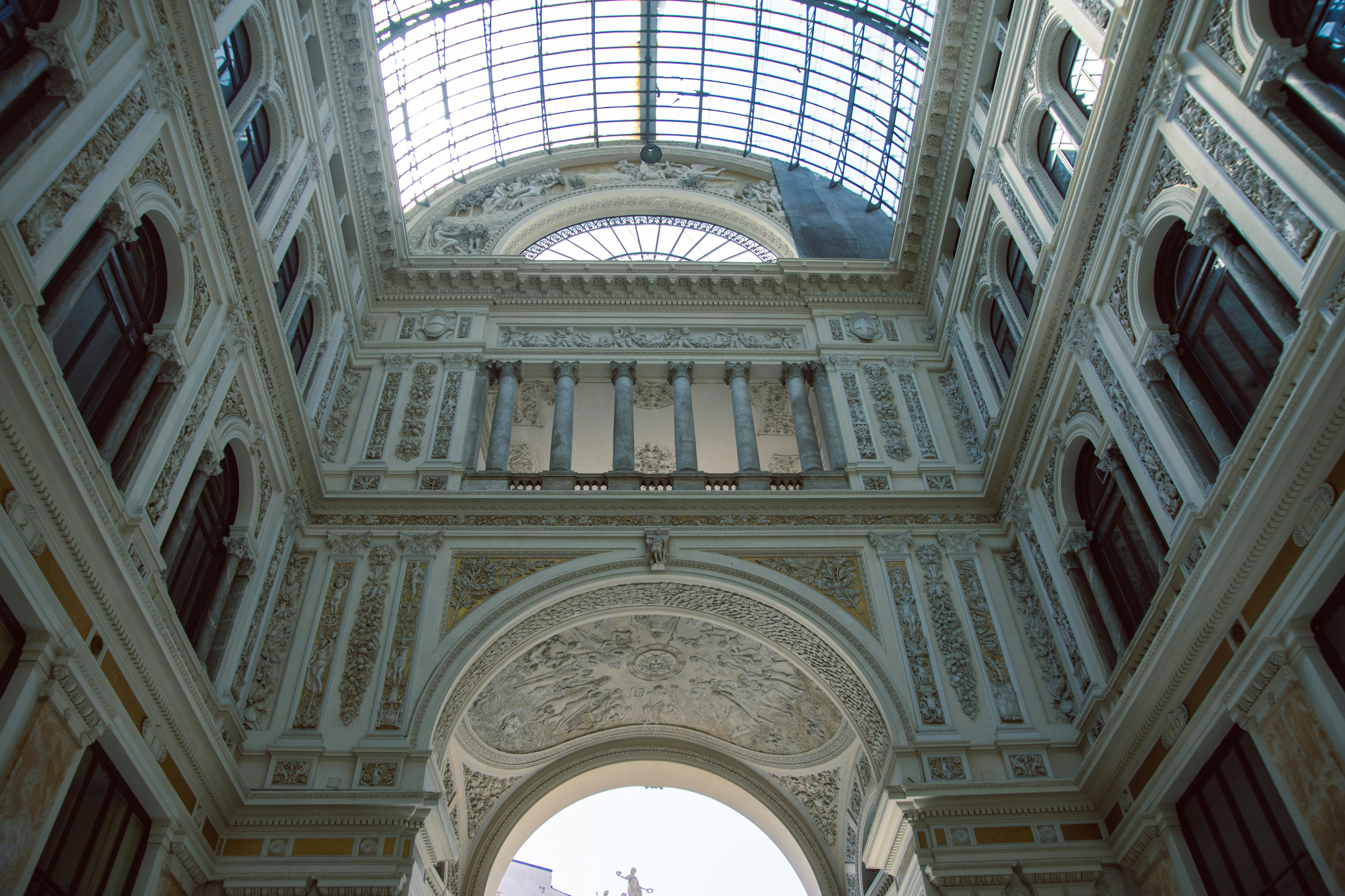 Large building with skylight above