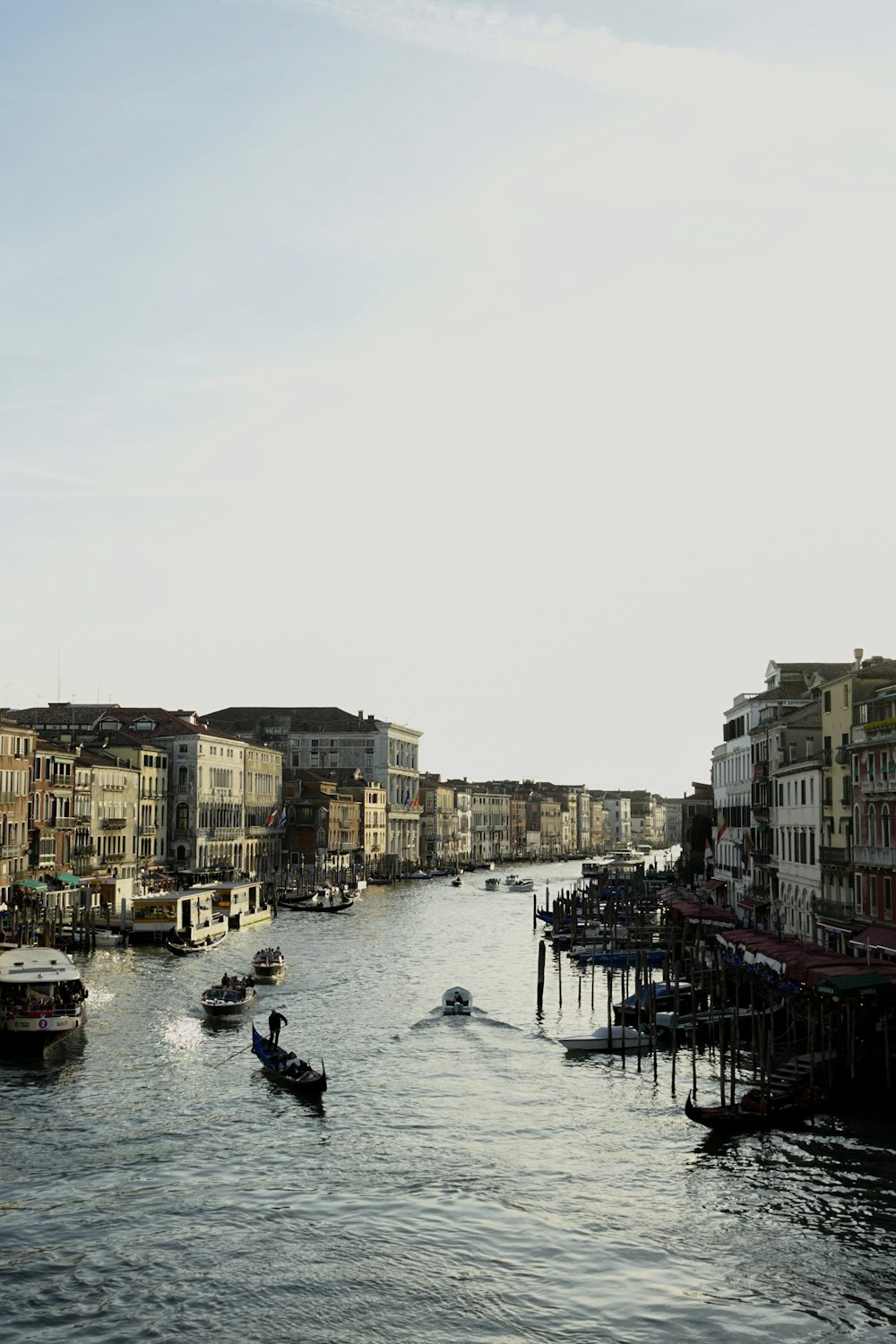 a body of water filled with lots of boats