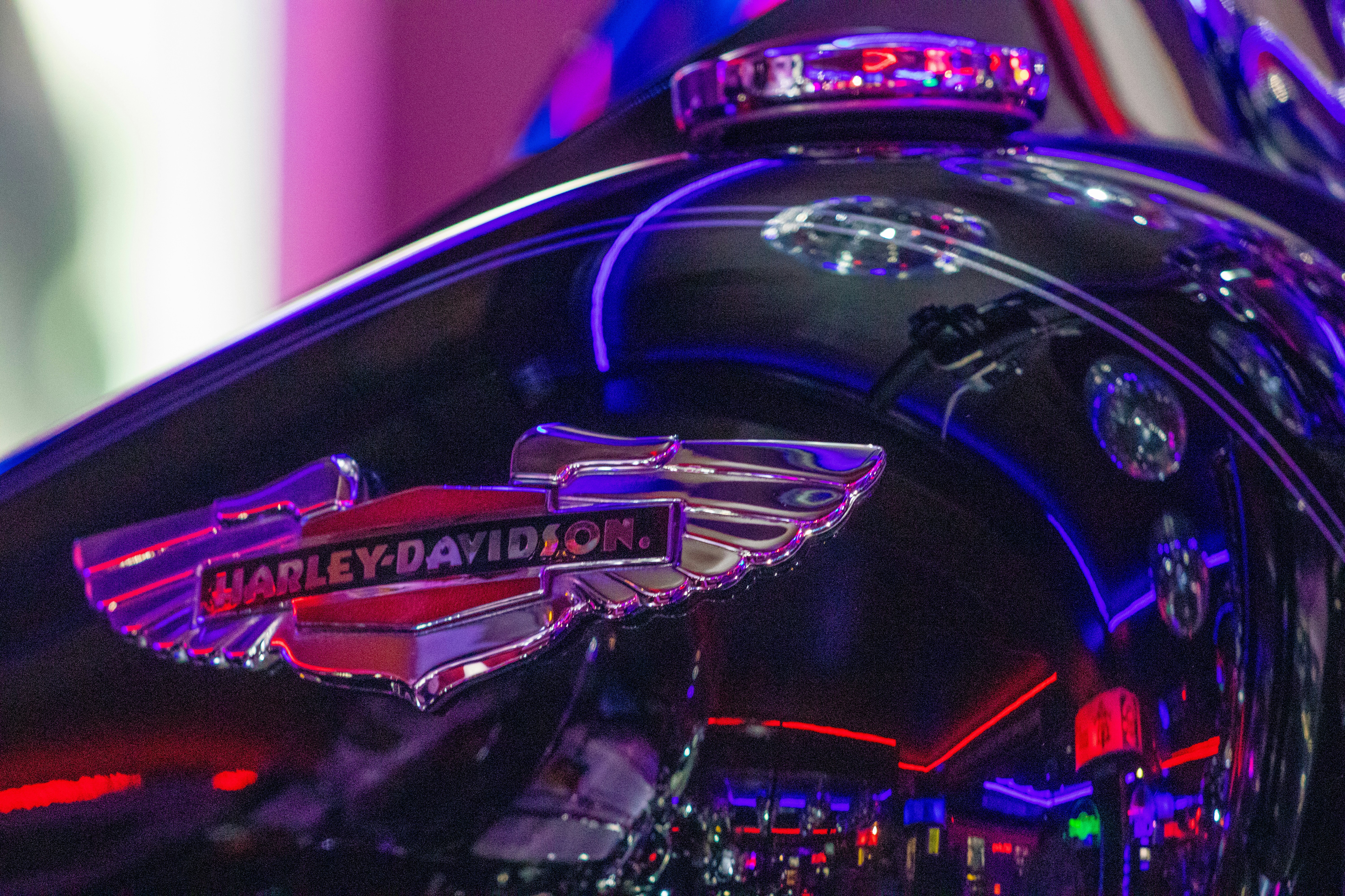 a close up of a harley davidson motorcycle