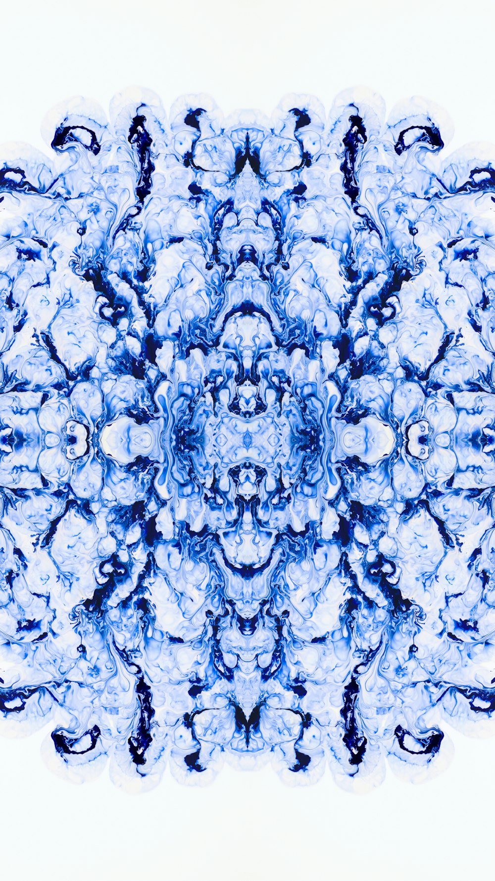 a blue and white image of a flower