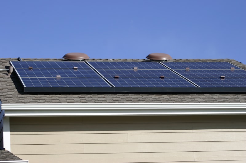 Solar panels on a residential rooftop