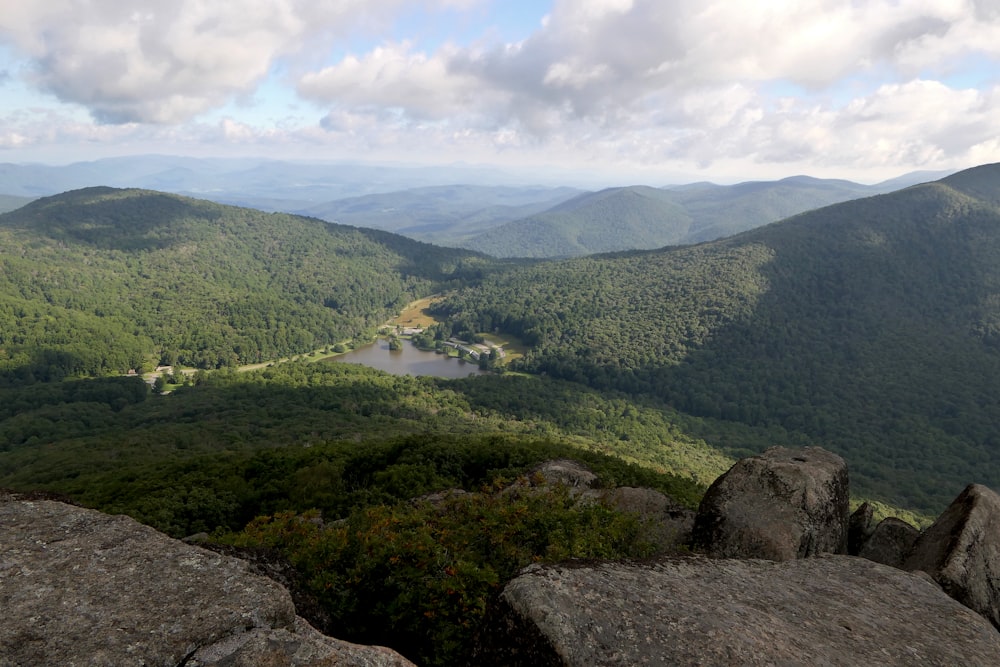 a view of a valley from a high point of view