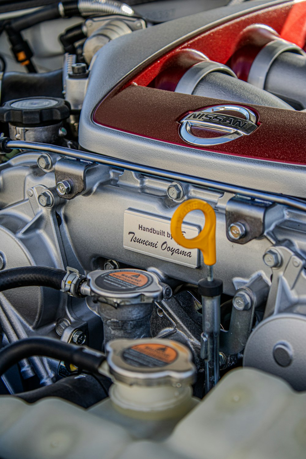 a close up of the engine of a car