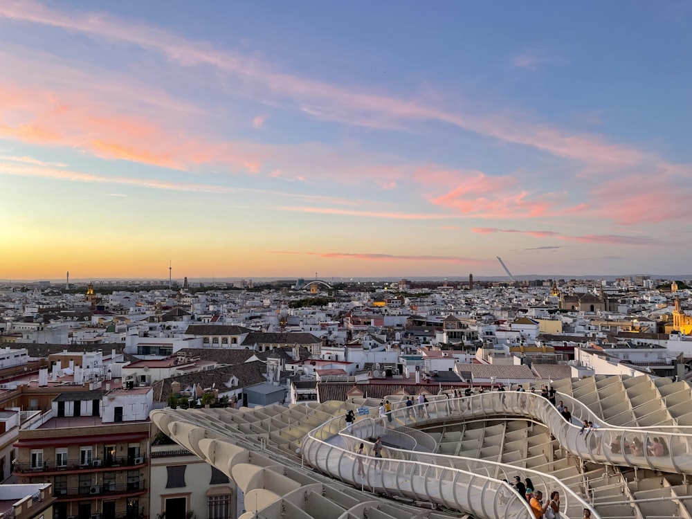 a view of a city from a high point of view