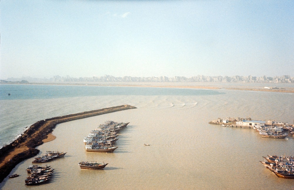 a large body of water filled with lots of boats