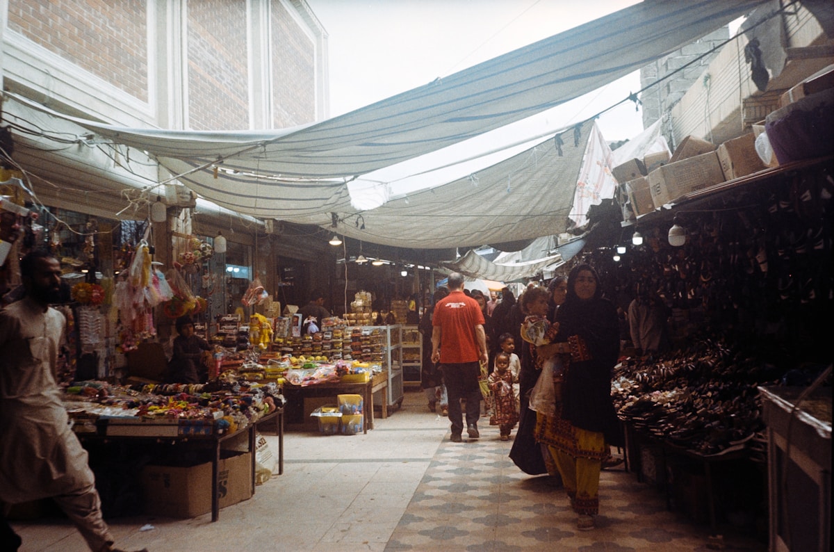 Under the awning, Chabahar bazaar