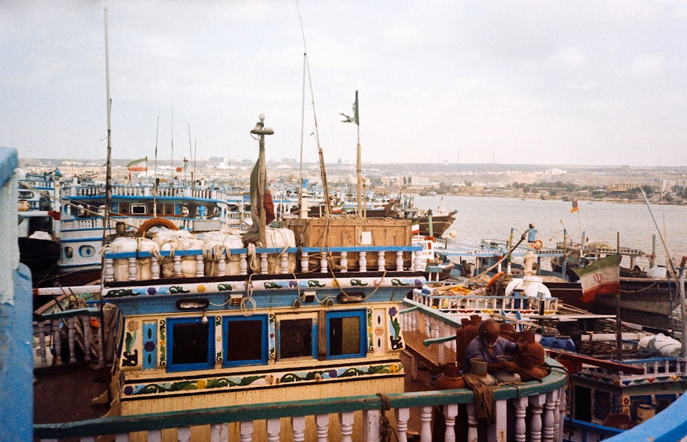 a bunch of boats that are sitting in the water