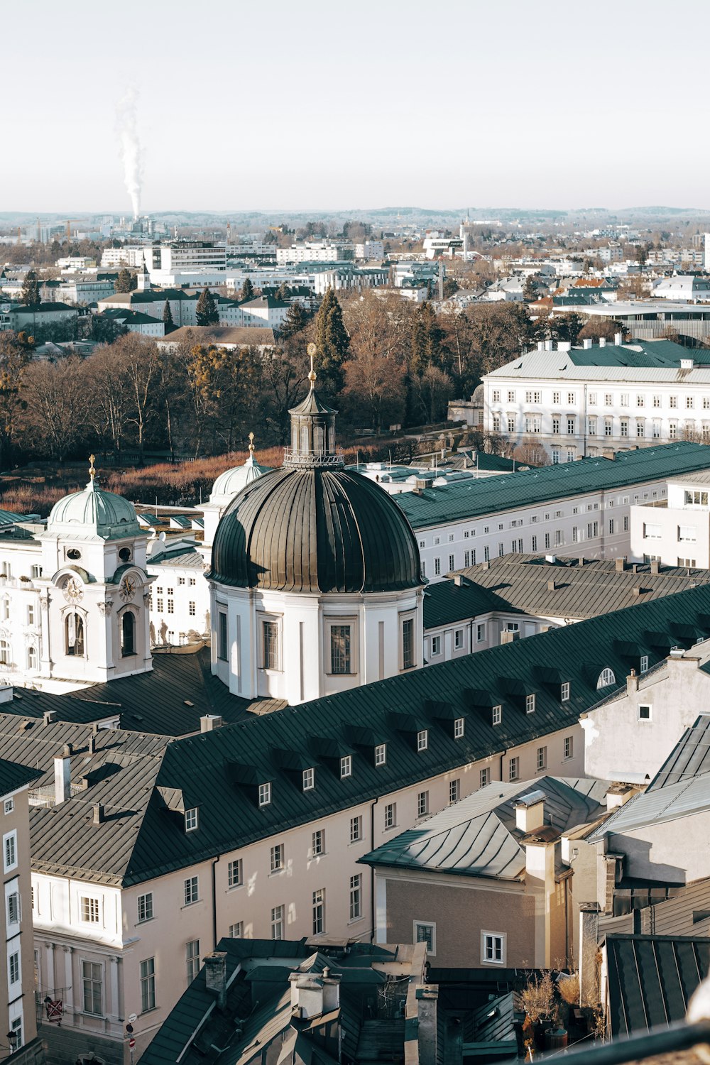 a view of a city from a tall building