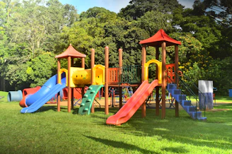 a children's play area in a park