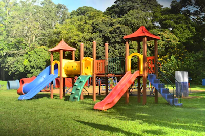 a children's play area in a park