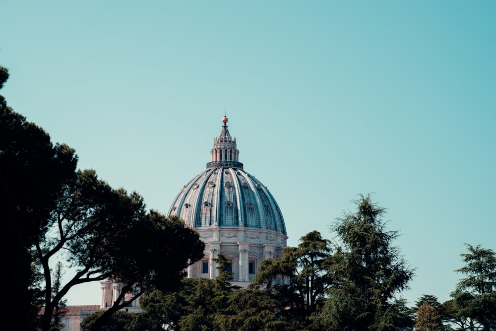 a dome on top of a building surrounded by trees