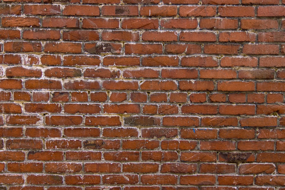 a close up of a red brick wall