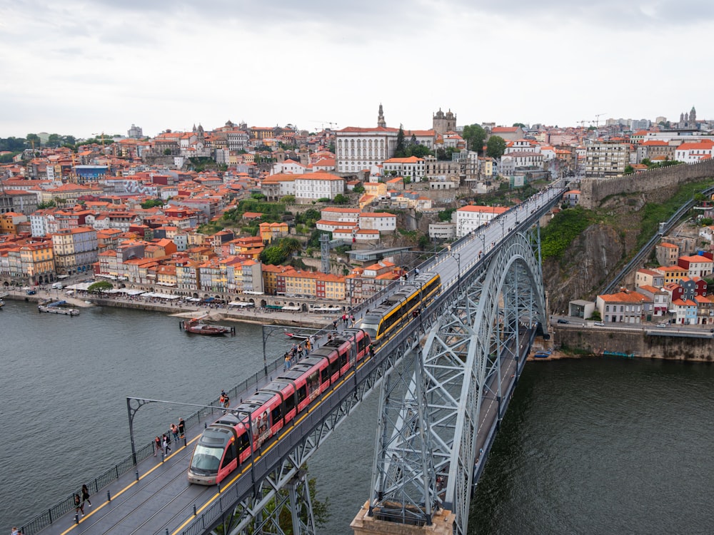 a train crossing a bridge over a river