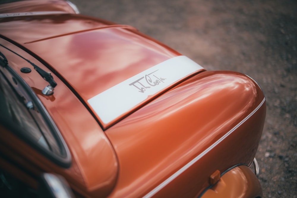 a close up of a car with a sticker on it