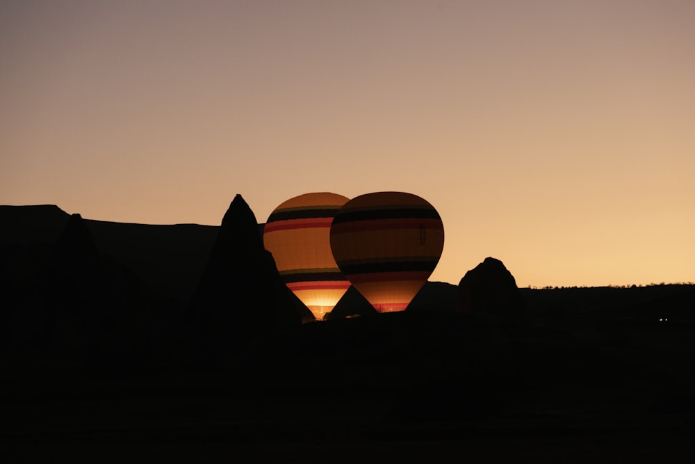 a hot air balloon in the shape of a heart